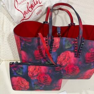 Christian Louboutin Multicolor Floral Tote Cabata Small-Paris Roses. Brand New!